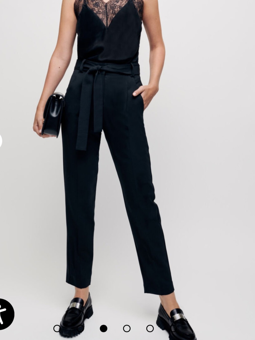 Maje High-waisted Belted Pants Black Size 34 /XS
